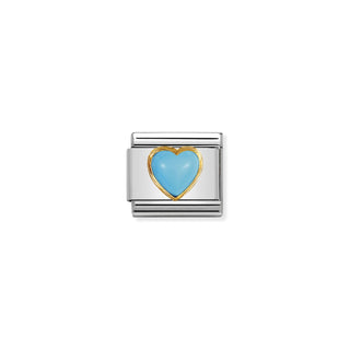 Nomination - Link HEARTS 18k gold TURQUOISE