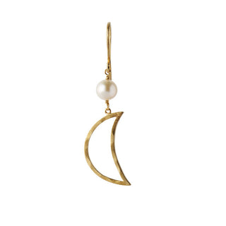 STINE A - Bella Moon Earring With Pearl - Gold Single