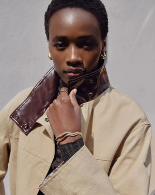 MISSOMA - Molten Snow Ripple Hinged Bangle