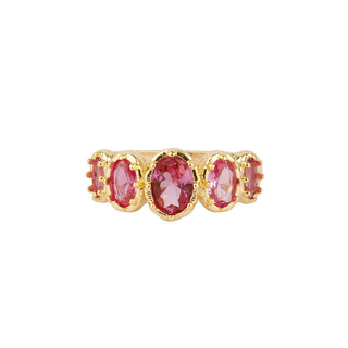 All The Luck in the World - Oasis Goldplated Ring Zirconia - Pink Crown