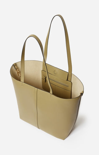 VANESSA BRUNO - Large Daily Leather Tote - Olive