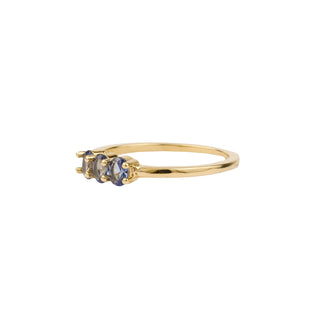 All The Luck in the World - Oasis Goldplated Ring Zirconia Ovals - Bar Blue