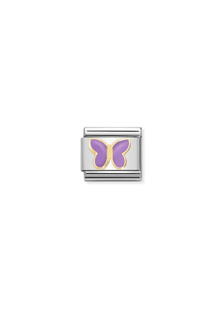 Nomination - Link 18k Gold & Enamel LILAC BUTTERFLY