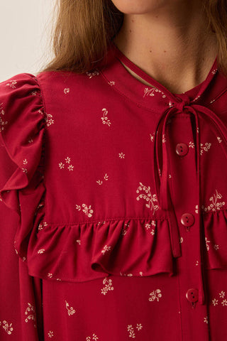 DES PETITS HAUTS - Egine Blouse - Cherry