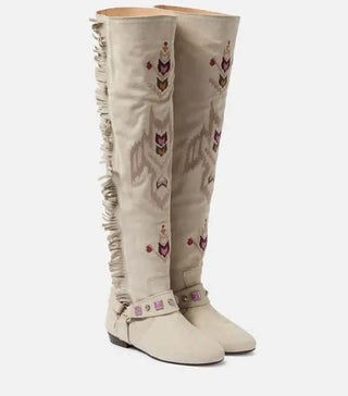 ISABEL MARANT ÈTOILE - Slava Thigh Boots - Chalk