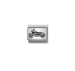 Nomination - Link CLASSIC OXIDIZED SYMBOLS in steel and 925 sterling silver VINTAGE BIKE