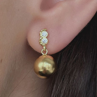 STINE A - Twin Flow & Disco Ball Earring - Gold