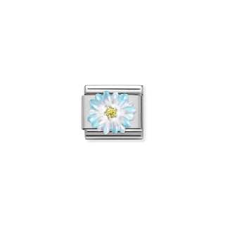 Nomination - Link SYMBOLS 925 sterling silver LIGHT BLUE flower