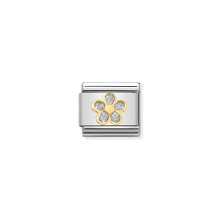 Nomination - Link GLITTER SYMBOLS 18k gold GLITTER FLOWER