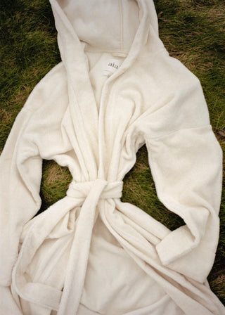 AIAYU DOMUS - Hooded Bathrobe Terry - Pure Ecru