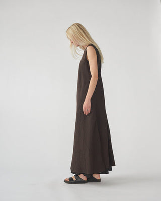 AF Agger - Linen Maxi Dress - Dark Brown