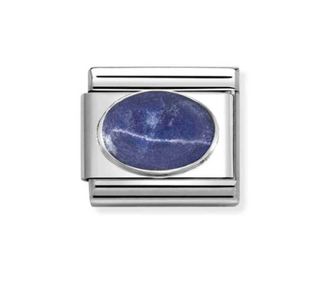 Nomination - Link HARD STONES 925 sterling silver SODALITE MAT BLUE