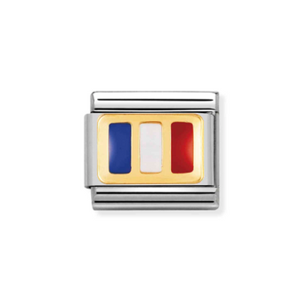 Nomination - Link EUROPE FLAG enamel and 18k gold FRANCE