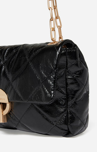 VANESSA BRUNO - Large Moon Leather Bag - Noir