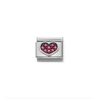 Nomination - LINK 925 Sterling Silver & CZ HEART FUCHSIA