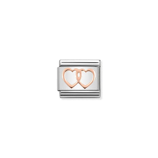 Nomination - Link SYMBOLS  9k rose gold Double Hearts