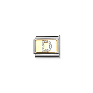 Nomination - Link GLITTER LETTER 18k gold D