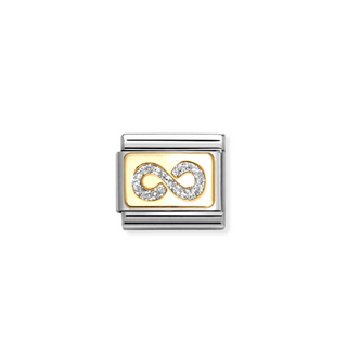 Nomination - Link GLITTER PLATES enamel 18k gold 06-06