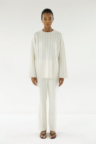 ALMADA LABEL - Noa Cable Knit Sweater - Cream