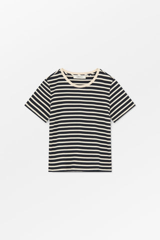 SKALL - Marron Regular Tee - Navy/Off White Stripe
