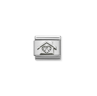 Nomination - Link SYMBOLS 925 sterling silver Cubic zirconia HOME WITH HEART