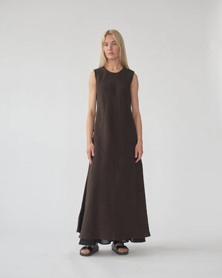 AF Agger - Linen Maxi Dress - Dark Brown