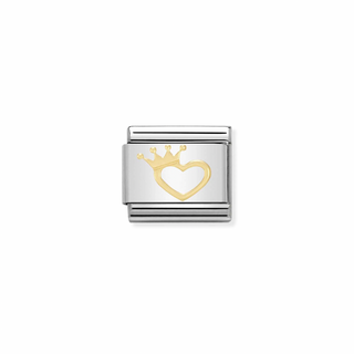 Nomination - Link 18k Gold HEART WITH CROWN