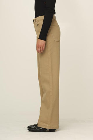 TOMORROW - Brown Straight Jeans - Khaki