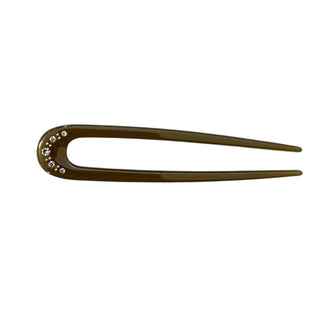 Pico Copenhagen - Sunny Crystal Hair Pin - Dark Olive