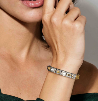 Nomination - Link PLATES enamel and 18k gold PENGUIN RED HAT