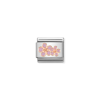 Nomination - Link SYMBOLS  9k rose gold PEACH FLOWERS