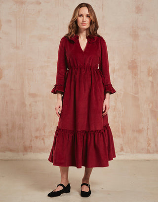 PINK CITY PRINTS - Amelia Dress - Burgundy Cord