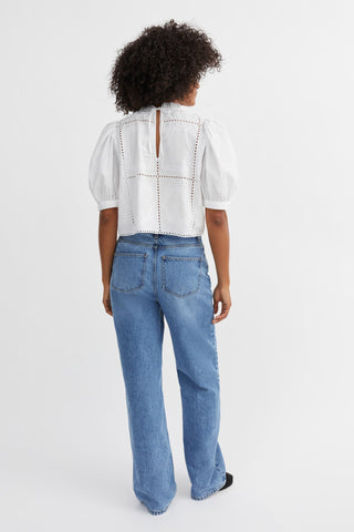 SKALL - Anemone Crop Blouse - Optic White