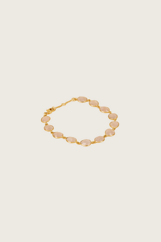 SHANSHAN PARIS - Ellipsi Bracelet - Peach Moonstone/Rose Quartz
