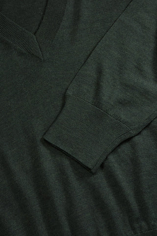 SKALL - Amethyst V-neck Jumper - Dark Pine