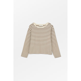 SKALL - Loui Oversized Blouse - Light Brown/White Stripe