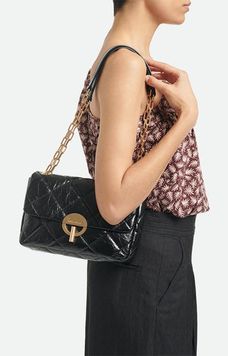 VANESSA BRUNO - Large Moon Leather Bag - Noir