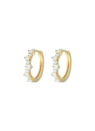 Emilia by Bon Dep - Mixed Medium Hoops - White