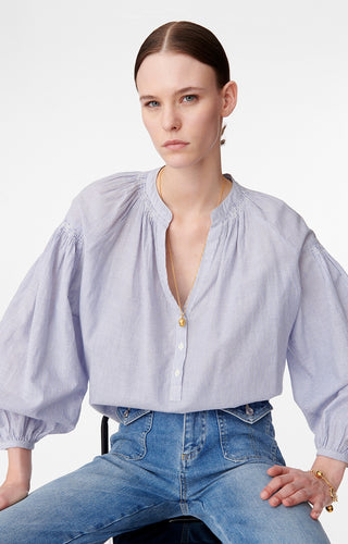 VANESSA BRUNO - Nipoa Blouse - White/Blue