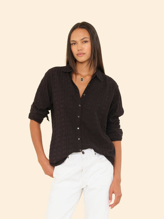 XIRENA - Beau Shirt - Black Embroidery