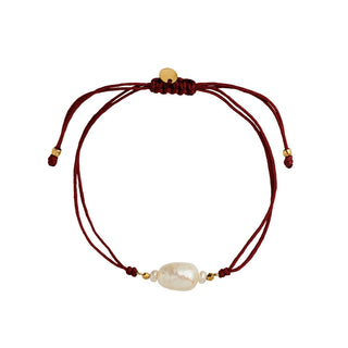 STINE A - Baroque Pearl Berrie Bracelet - Bordeaux