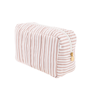 BON DEP - Pouch Square - Ticking Stripe Dusty Pink