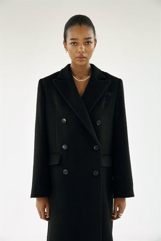 ALMADA LABEL - Drew Double-Breasted Coat - Black