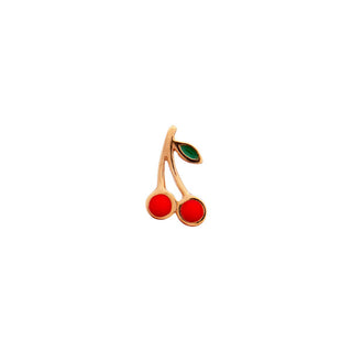 STINE A - Petit Cherry Earring Gold Enamal