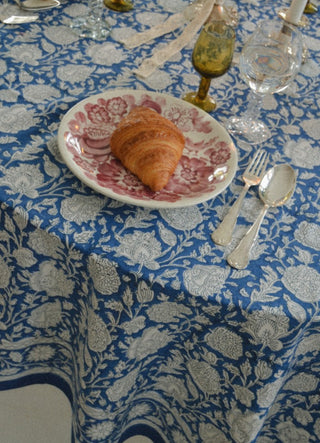SISSEL EDELBO - Noor Block Print Tablecloth - Lapiz Lazuli