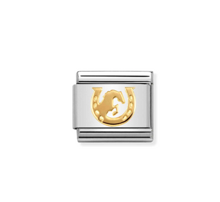 Nomination - Link CLASSIC SYMBOL 18k gold HORSE JUMPING HORSESHOE