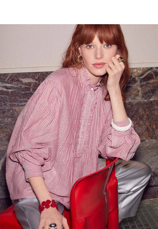 Feeka - Zelda Blouse - Rayures Grenat