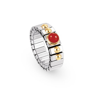 Nomination - Stretch Ring With Red Pearl