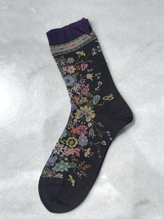 ANTIPAST - Happy Flower Sock - Brown
