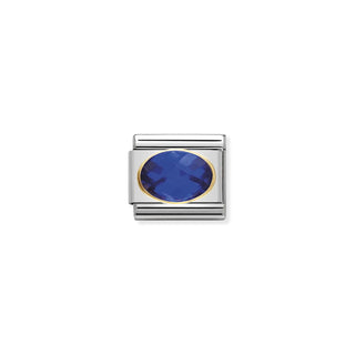 Nomination - Link FACETED CUBIC  18k gold BLUE